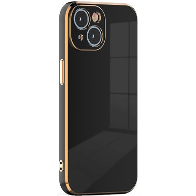 Bodycell Gold Plated - Θήκη Σιλικόνης Apple iPhone 15 Plus - Black (5206015073748)