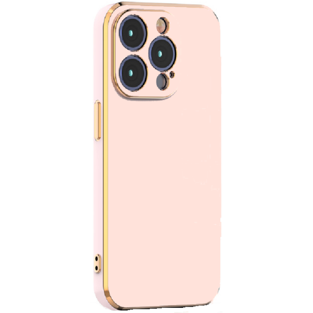 Θήκη Apple iPhone 15 Pro Max - Bodycell Gold Plated Σιλικόνης - Pink (5206015073854)