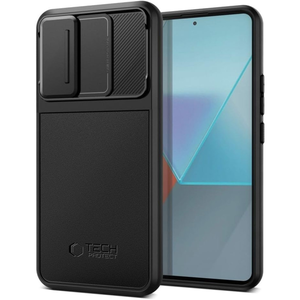 Ανθεκτική Θήκη Σιλικόνης με Κάλυμμα για την Κάμερα - Xiaomi Redmi Note 13 Pro 5G / Poco X6 - Tech-Protect Velar Cam Plus - Black (5906302307647)