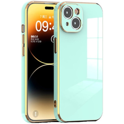 Bodycell Gold Plated - Θήκη Σιλικόνης Apple iPhone 15 - Mint Green (5206015073724)