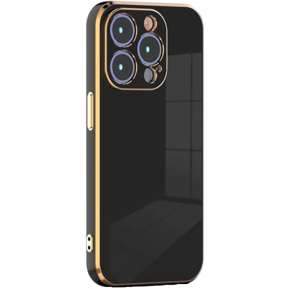 Bodycell Gold Plated - Θήκη Σιλικόνης Apple iPhone 15 Pro - Black (5206015073793)