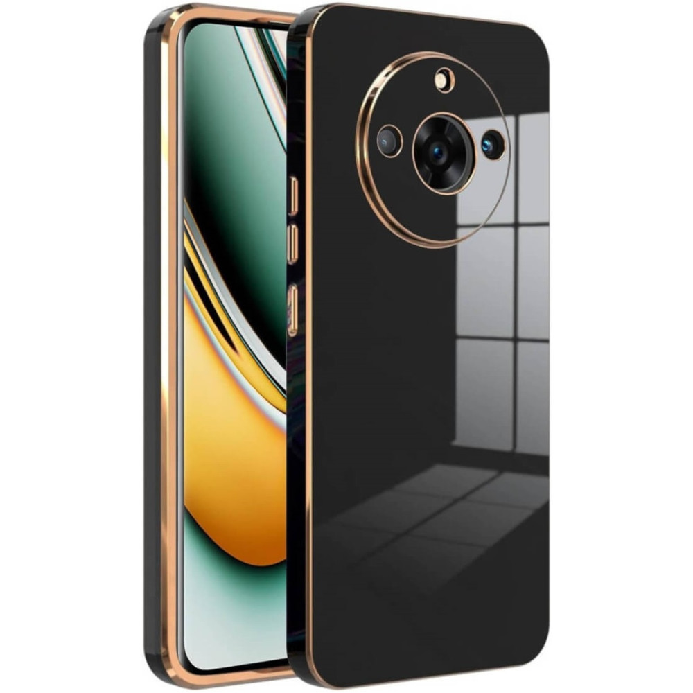 Bodycell Gold Plated - Θήκη Σιλικόνης Realme 11 Pro / 11 Pro Plus - Black (5206015073915)
