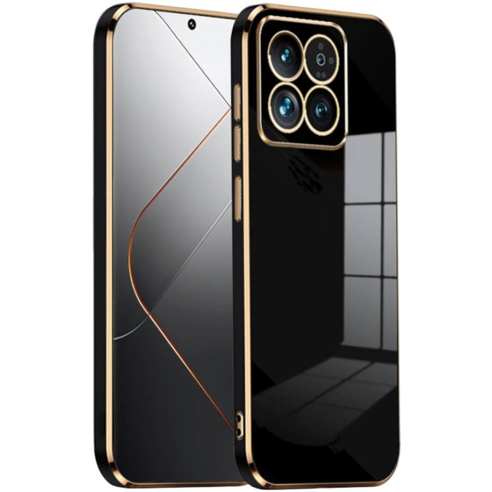 Θήκη Σιλικόνης - Xiaomi 14 Pro - Bodycell Gold Plated - Black (5206015074356)