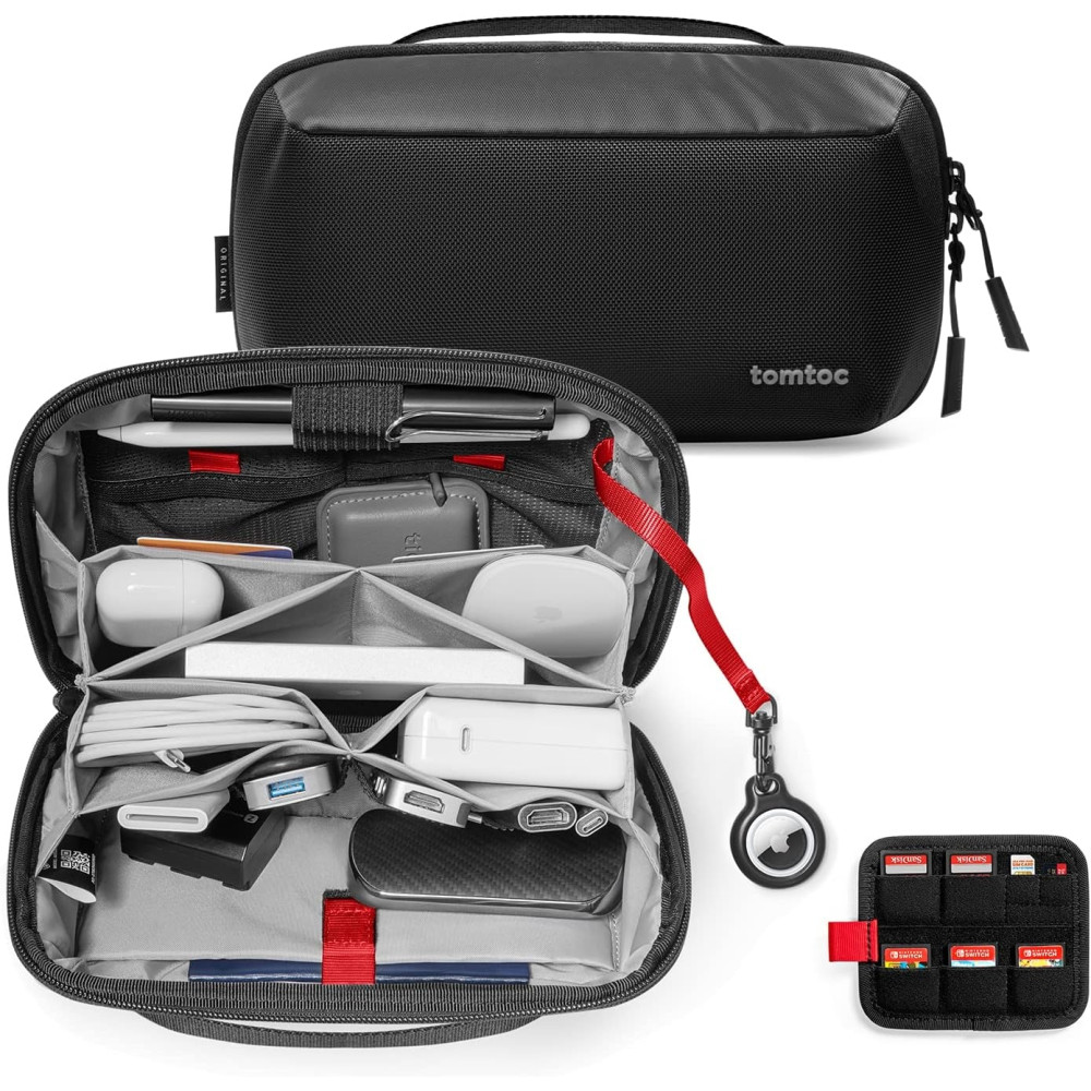 Tomtoc Navigator-T13 Accessory Pouch - Ανδρικό Τσαντάκι Χειρός / Νεσεσέρ με Θήκες για 5 x SD / 2 x CF / 2 x TF/SIM - Black (T13M1D1)