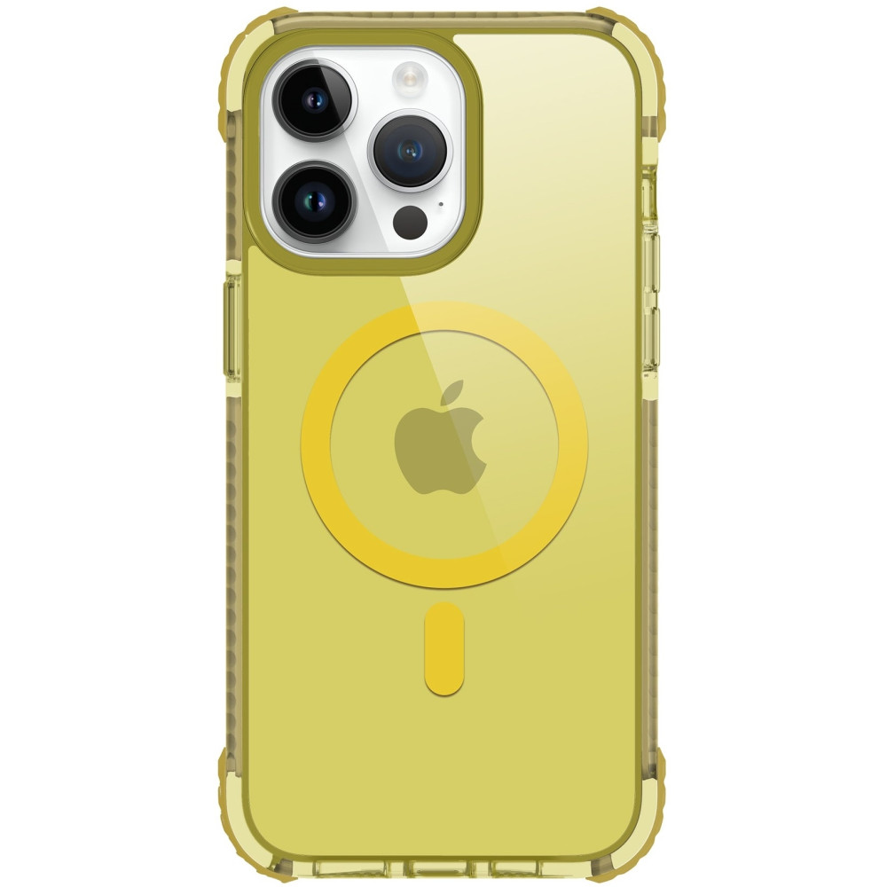 Prodigee Safetee Neo + Mag - Σκληρή Ανθεκτική Ημιδιάφανη Θήκη MagSafe - Apple iPhone 15 Pro - Lemon (IPH15P-6.1-NEOM-LMN)