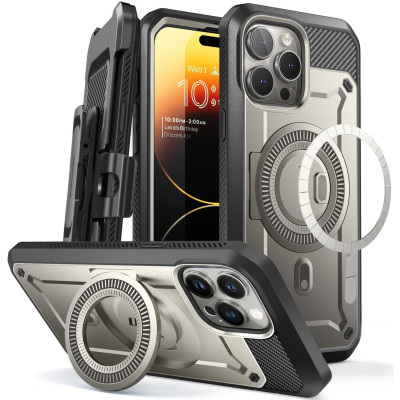 Supcase Unicorn Beetle Pro Mag - Ανθεκτική Θήκη MagSafe - Apple iPhone 15 Pro - Titan Gray (843439138582)