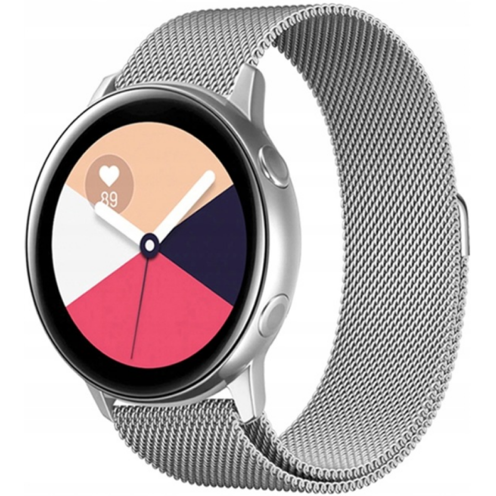 Spacecase Milanese - Universal Μεταλλικό Λουράκι για Smartwatches (20mm) από Ανοξείδωτο Ατσάλι - Silver (5903943240722)