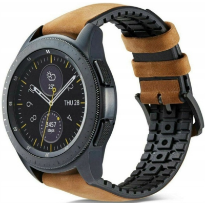 Spacecase Major - Universal Λουράκι για Smartwatches (22mm) από Δέρμα Σουέτ και Σιλικόνη - Light Brown (5903943241200)