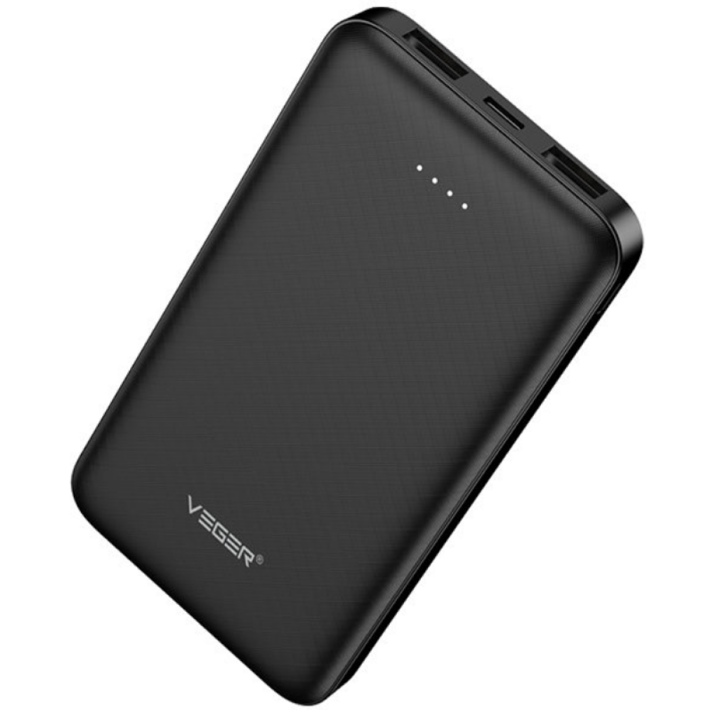 Veger PowerBank A10 - Φορητή Μπαταρία Φόρτισης με 2 x USB-Α - 10.000mAh - Black (W1065)