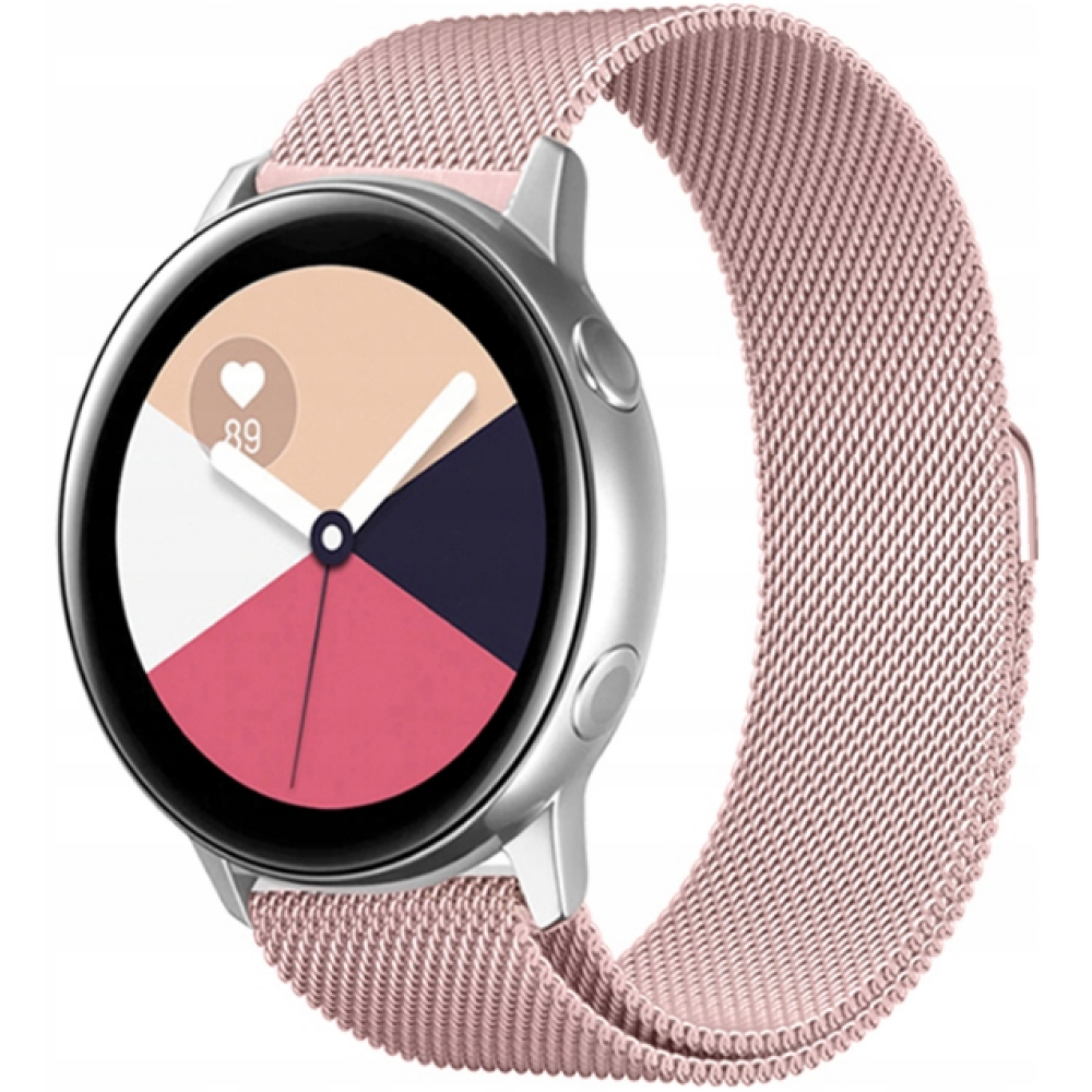 Spacecase Milanese - Universal Μεταλλικό Λουράκι για Smartwatches (22mm) από Ανοξείδωτο Ατσάλι - Pink (5903943240760)