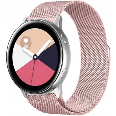 Spacecase Milanese - Universal Μεταλλικό Λουράκι για Smartwatches (22mm) από Ανοξείδωτο Ατσάλι - Pink (5903943240760)