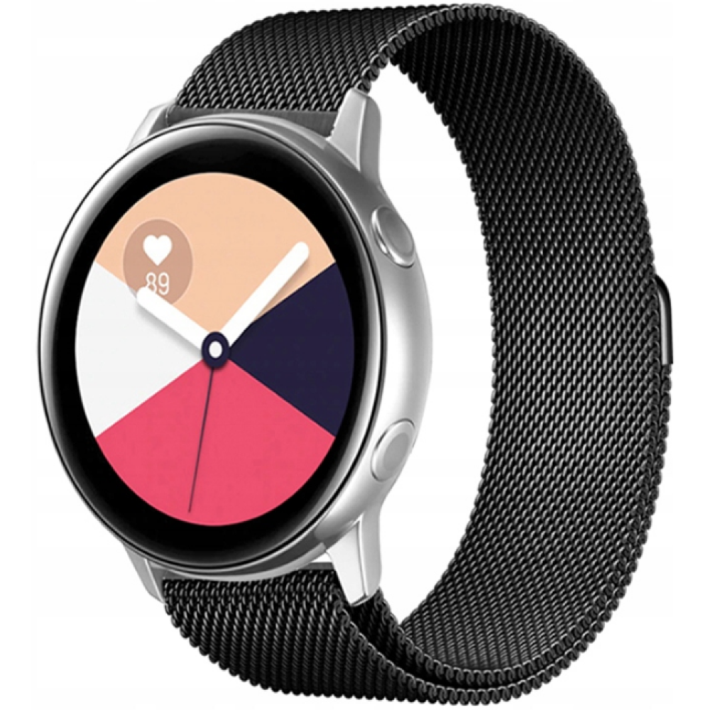 Spacecase Milanese - Universal Μεταλλικό Λουράκι για Smartwatches (20mm) από Ανοξείδωτο Ατσάλι - Black (5903943240692)