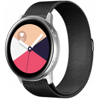 Spacecase Milanese - Universal Μεταλλικό Λουράκι για Smartwatches (20mm) από Ανοξείδωτο Ατσάλι - Black (5903943240692)