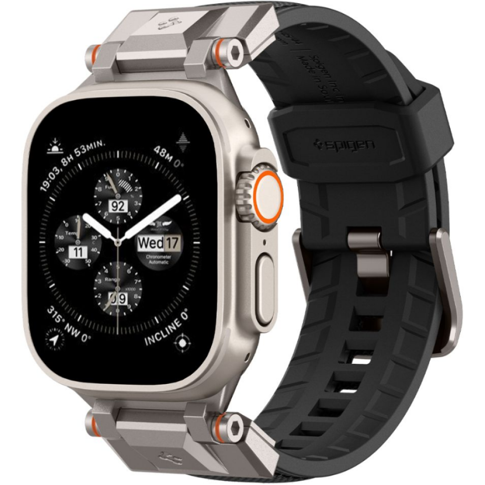 Spigen DuraPro Armor - Λουράκι Σιλικόνης Apple Watch Ultra/SE/11/10/9/8/7/6/5/4 (49/46/45/44mm) - Black (AMP06065)