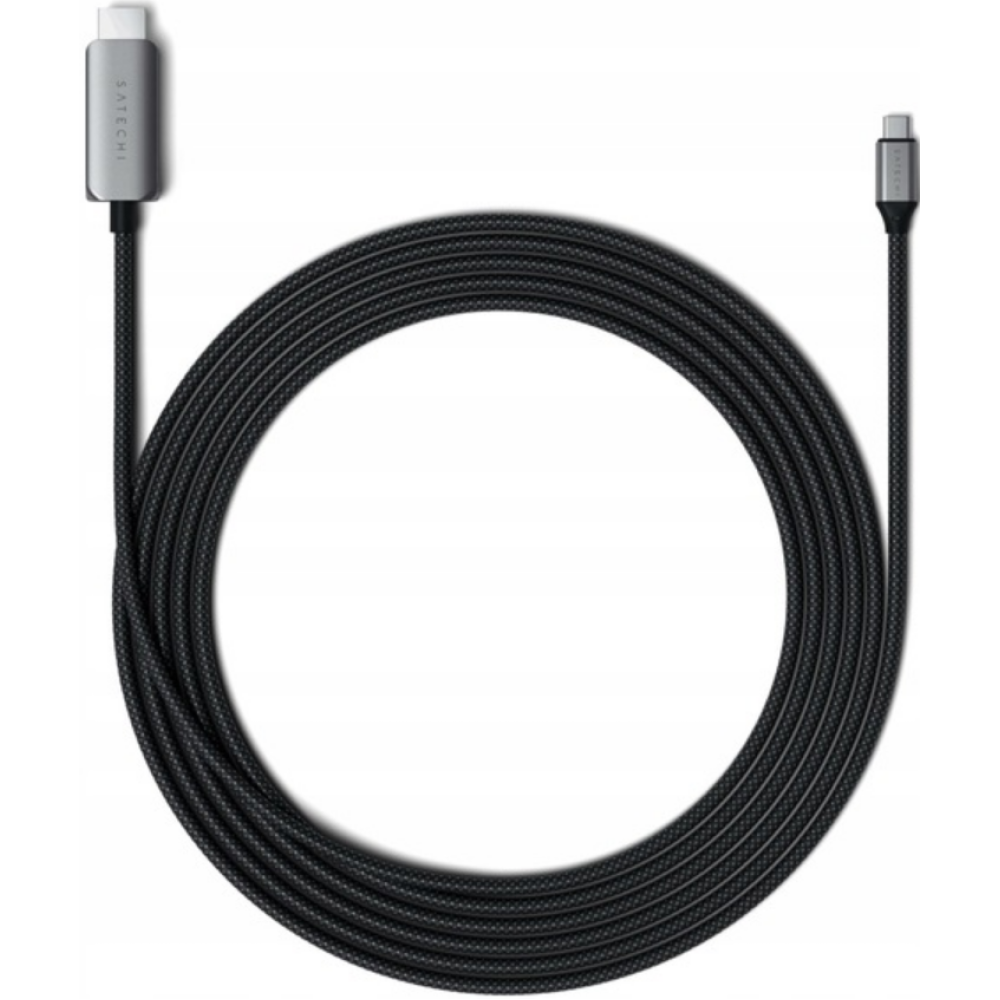 Satechi USB-C To HDMI 2.1 8K Cable - Καλώδιο Type-C (male) σε HDMI 2.1 8K (male) - 200cm - Space Grey (ST-YH8KCM)