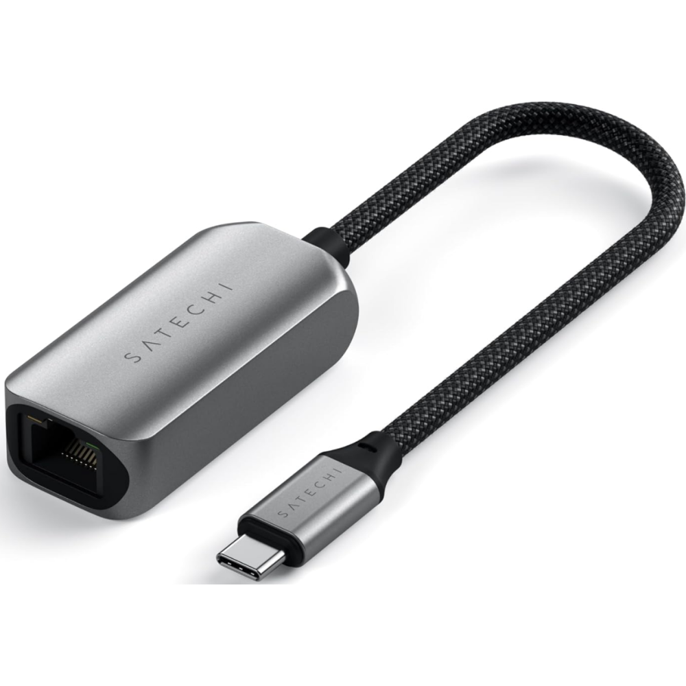 Satechi USB-C To 2.5 Gigabit Ethernet Adapter - Αντάπτορας Type-C (male) σε 2.5 Gigabit Ethernet (female) - 20cm - Space Grey (ST-AE25M)