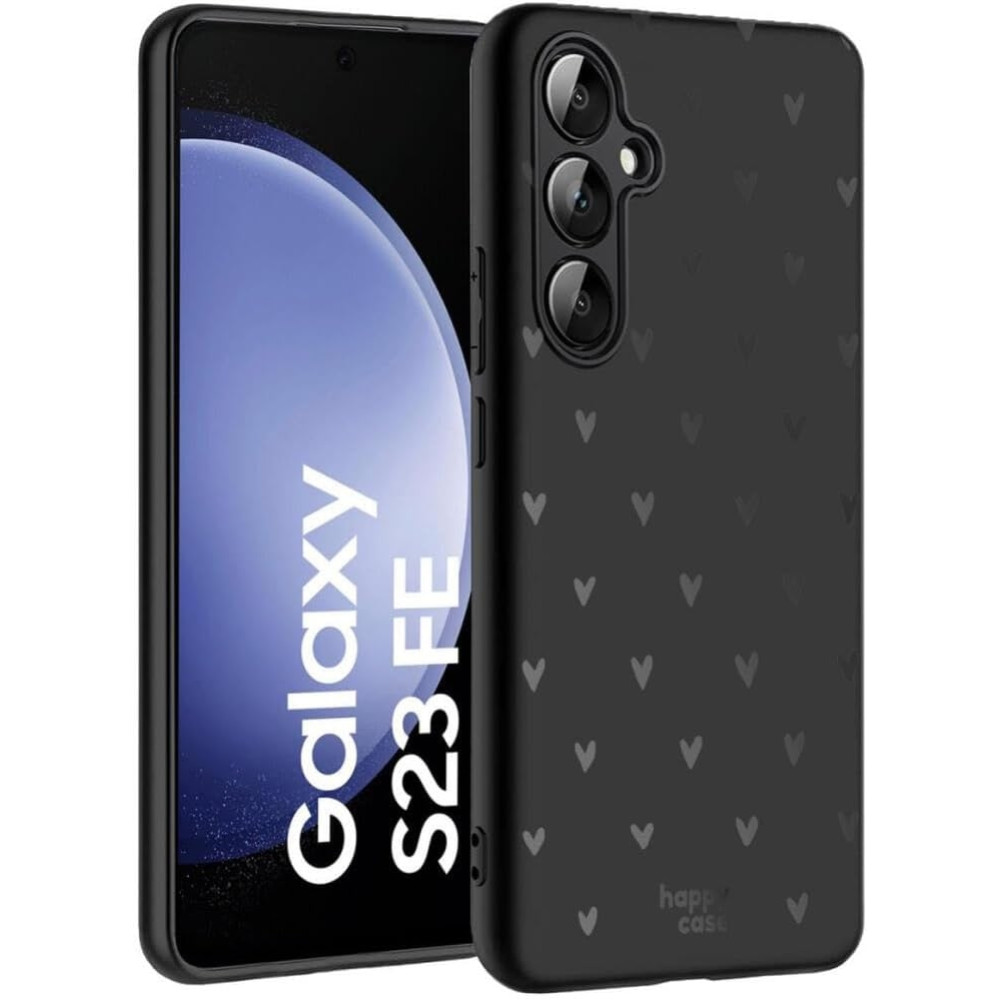 HappyCase Θήκη Σιλικόνης - Samsung Galaxy S23 FE - Hearts Black Print (8719246442599)