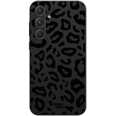 Θήκη Σιλικόνης - Samsung Galaxy A55 - HappyCase - Leopard Black Print (8719246449727)