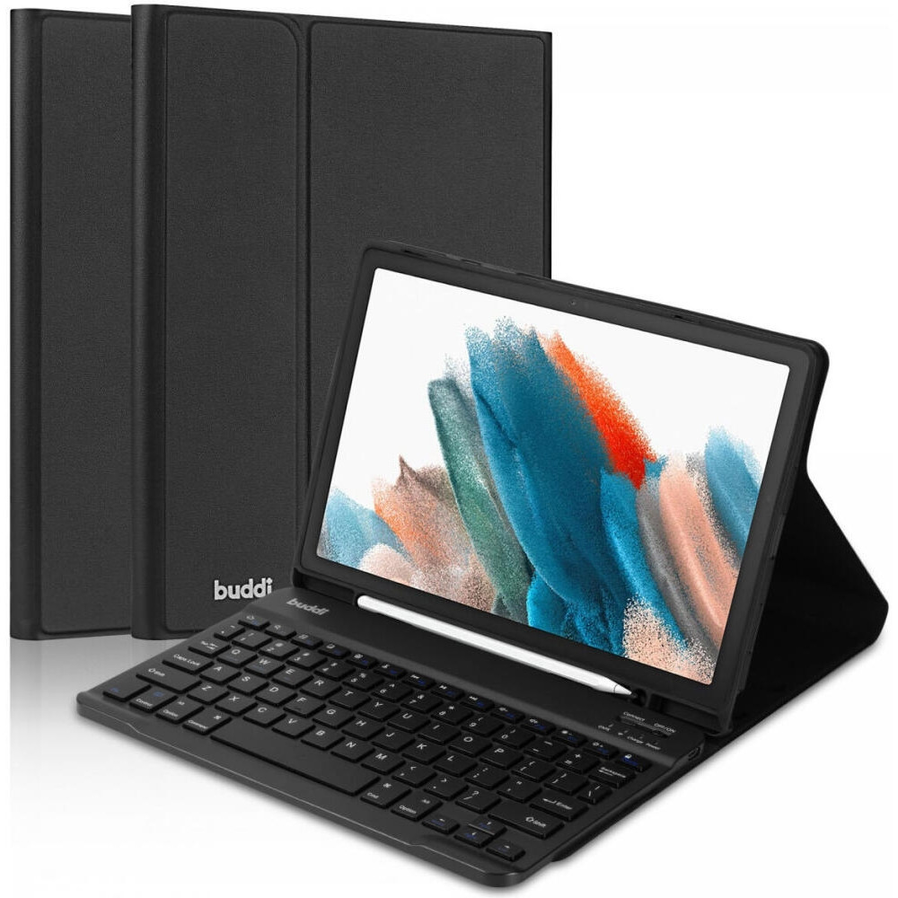 Buddi Zuna Keyboard Case - Θήκη με Υποδοχή για Γραφίδα και Πληκτρολόγιο Bluetooth - Samsung Galaxy Tab A9 8.7" X110 / X115 - Black (8719246437175)