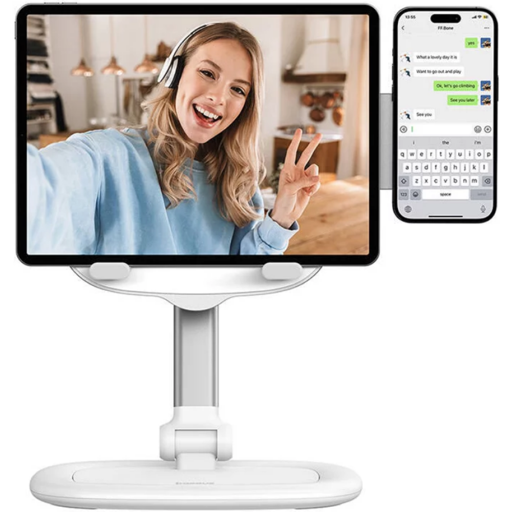 Baseus Seashell Series Dual Support - Ρυθμιζόμενη Βάση για Tablet & Μαγνητική MagSafe Βάση για Smartphone / iPhone - White (B10451501211-00)