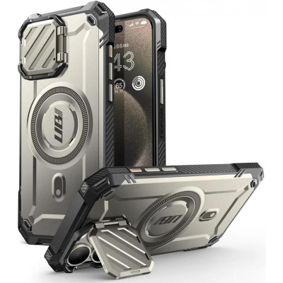 Θήκη Apple iPhone 15 Pro Max - Supcase Unicorn Beetle XT Mag Ανθεκτική MagSafe με Μεταλλικό Κάλυμμα για την Κάμερα - Titan Gray (843439137172)