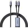 Joyroom 2 in 1 Speedy Series SA21-1T2 - Καλώδιο Φόρτισης Type-C σε 2 x Type-C - 150cm - 100W - Black (6941237100764)