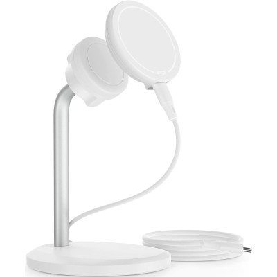 ESR HaloLock Shift Wireless Charger - Μαγνητική Βάση Ασύρματης Φόρτισης MagSafe με Αποσπώμενο Ασύρματο Φορτιστή MagSafe - 15W - White (4894240132197)