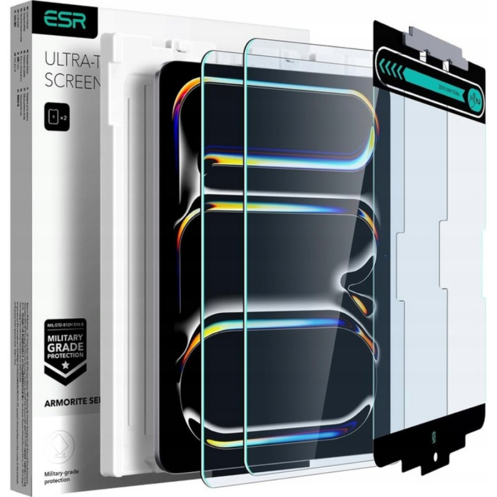 Αντιχαρακτικό Προστατευτικό Γυαλί Οθόνης - Apple iPad Pro 13" 2025 / 2024 - ESR Armorite Ultra Tempered Glass - 2 Τεμάχια - Clear (4894240194683)