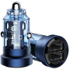 Recci Journey RCC-N16 - Διάφανος Φορτιστής Αυτοκινήτου με 2 x USB-A - 15.5W - Blue (6955482518380)