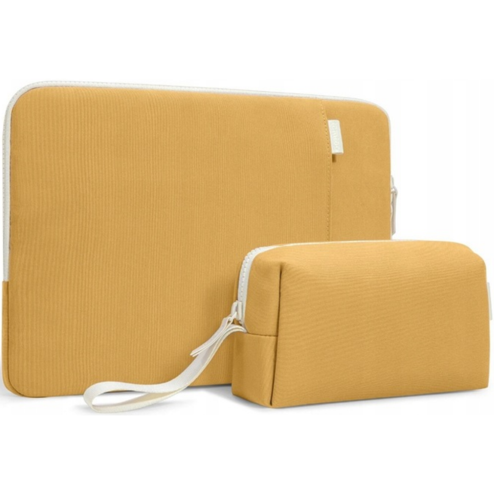 Tomtoc Chic Lady Sleeve Jelly - Σετ Θήκη για Laptop έως 14" και Accessory Jelly Pouch Θήκη για Αξεσουάρ - Yellow (A23D2Y1)