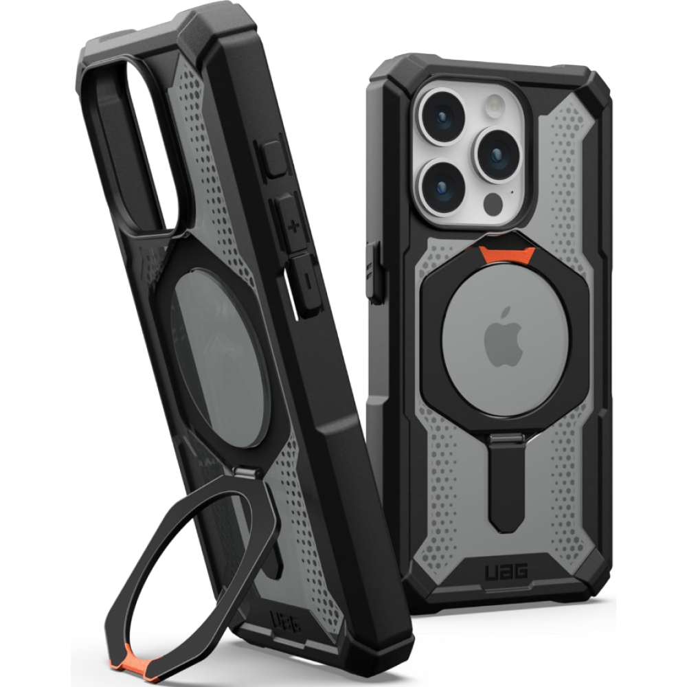 UAG Plasma XTE - Ανθεκτική Θήκη MagSafe με Kickstand - Apple iPhone 15 Pro - Black / Orange (114442114097)