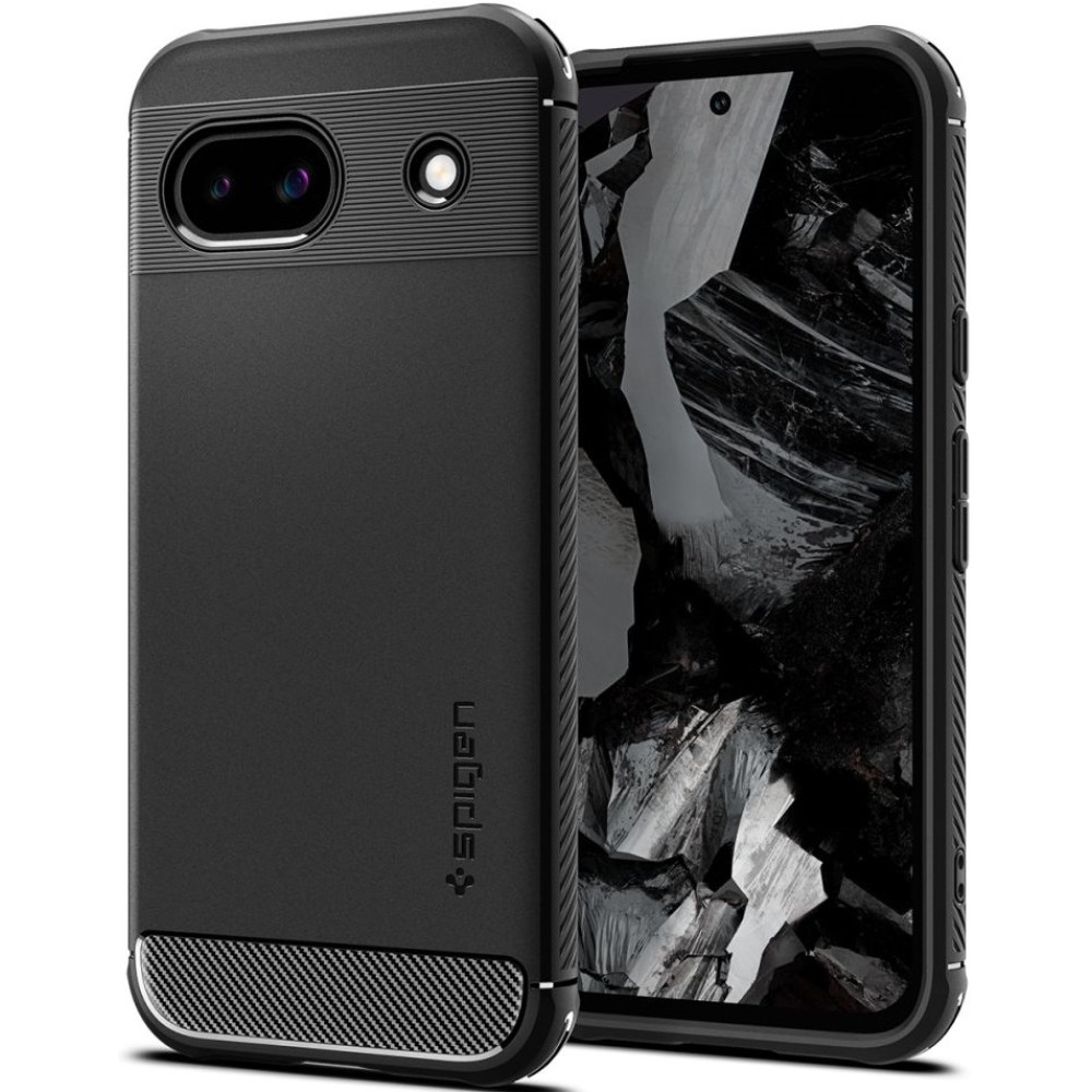 Ανθεκτική Θήκη Σιλικόνης - Google Pixel 8a - Spigen Rugged Armor - Matte Black (ACS07259)