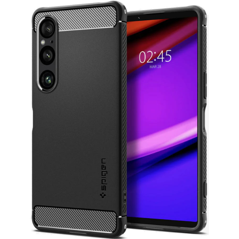 Ανθεκτική Θήκη Σιλικόνης - Sony Xperia 1 VI - Spigen Rugged Armor - Matte Black (ACS08296)