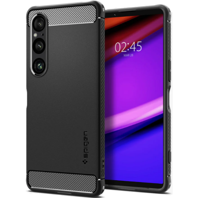 Ανθεκτική Θήκη Σιλικόνης - Sony Xperia 1 VI - Spigen Rugged Armor - Matte Black (ACS08296)