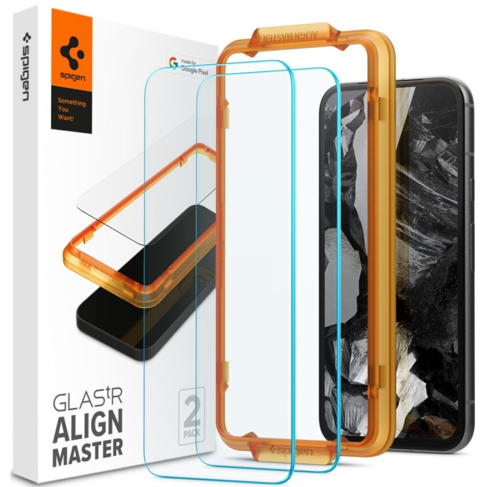 Αντιχαρακτικό Γυάλινο Tempered Glass - Google Pixel 8a - Spigen GLAS.tR ALIGNmaster - Clear - 2 Τεμάχια (AGL07464)