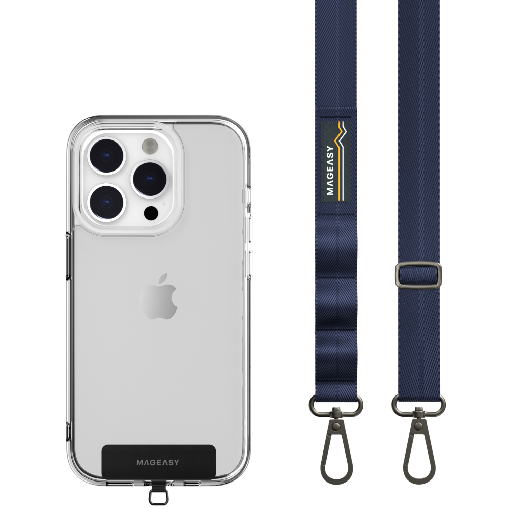 SwitchEasy MagEasy Sling Strap & Strap Card 20mm - Αποσπώμενο Λουράκι Λαιμού για Θήκες Κινητών iPhone - Midnight Blue (MPHIPH159MU23)