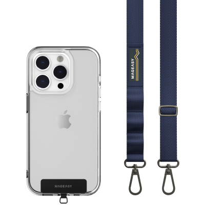 SwitchEasy MagEasy Sling Strap & Strap Card 20mm - Αποσπώμενο Λουράκι Λαιμού για Θήκες Κινητών iPhone - Midnight Blue (MPHIPH159MU23)