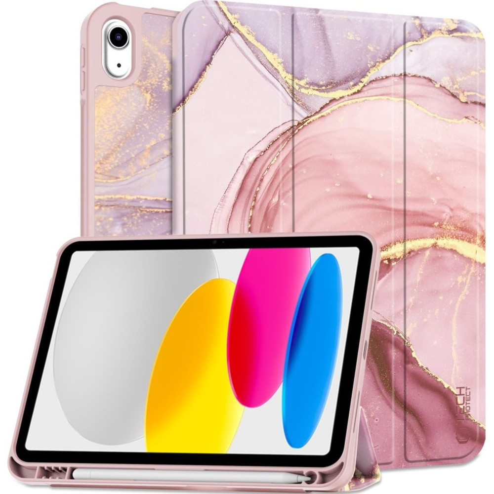 Tech-Protect SC Pen Smartcase - Flip Θήκη με Υποδοχή για Apple Pencil - Apple iPad (A16) 11th Gen. 2025 11" / 10th Gen. 2022 10.9" - Marble (5906302309979)