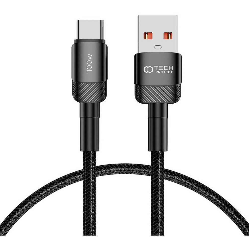 Tech-Protect Ultraboost Evo - Καλώδιο Φόρτισης και Μεταφοράς Δεδομένων USB-A σε Type-C - 50cm - 100W - 5A - Black (5906203690701)