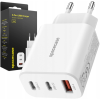 Spacecase SC004W 3-Port Quick USB Charger - Ταχυφορτιστής Ταξιδιού / Αντάπτορας με 1 x USB-A / 2 x Type-C - 30W - White (5905719109226)