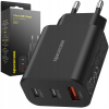 Spacecase SC003B 3-Port Quick USB Charger - Ταχυφορτιστής Ταξιδιού / Αντάπτορας με 1 x USB-A / 2 x Type-C - 30W - Black (5905719109219)