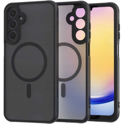 Spacecase Hybrid MagSafe - Σκληρή Ημιδιάφανη Θήκη MagSafe - Samsung Galaxy A25 - Black (5905719110116)