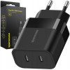 Spacecase SC010B Dual Port Quick USB Charger - Ταχυφορτιστής Ταξιδιού / Αντάπτορας με 2 x Type-C - 20W - Black (5905719109271)