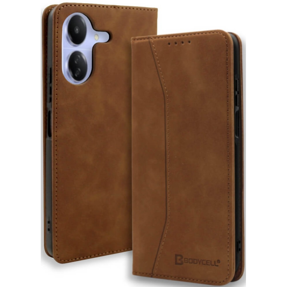 Bodycell Θήκη - Πορτοφόλι Xiaomi Redmi 13C 4G / Poco C65 - Brown (5206015074622)