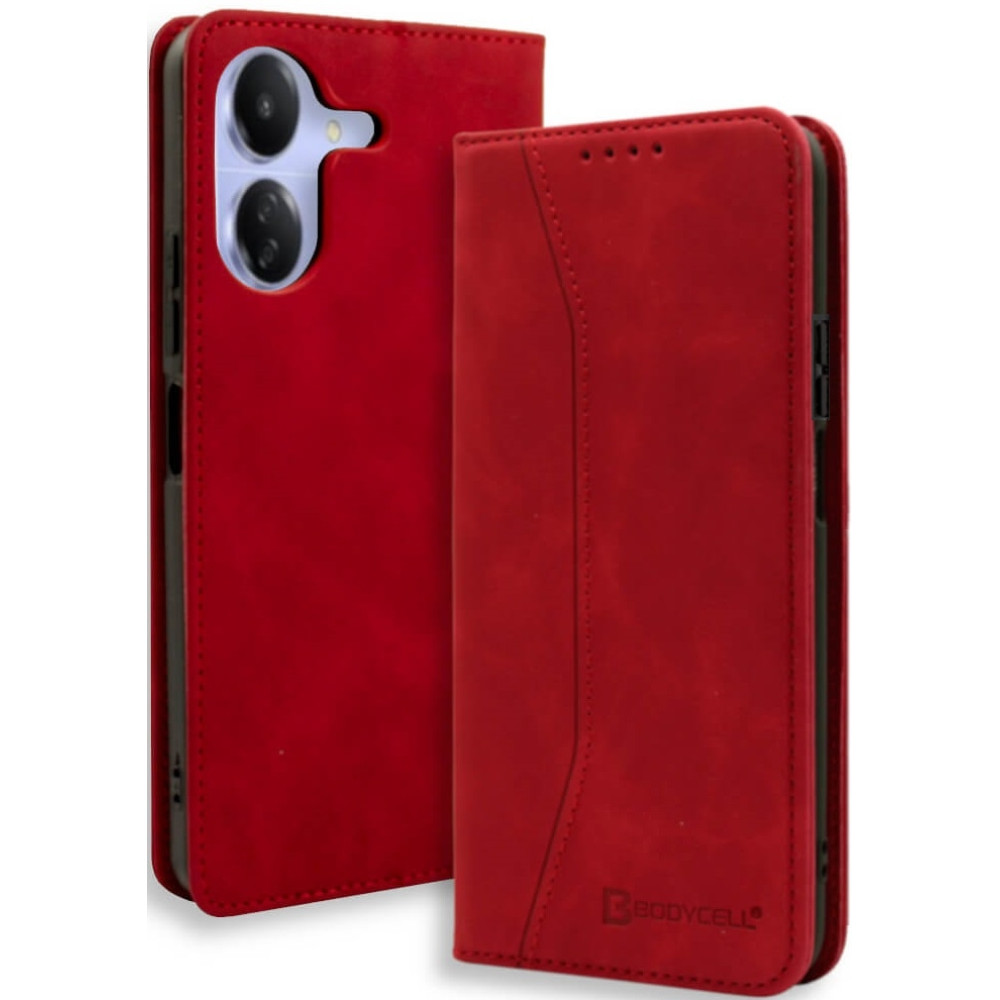 Bodycell Θήκη - Πορτοφόλι Xiaomi Redmi 13C 4G / Poco C65 - Red (5206015074639)