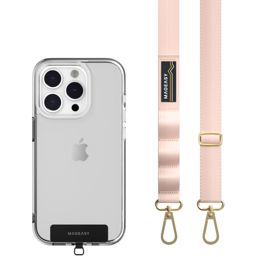 SwitchEasy MagEasy Sling Strap & Strap Card 20mm - Αποσπώμενο Λουράκι Λαιμού για Θήκες Κινητών iPhone - Blossom Pink (MPHIPH159BP23)