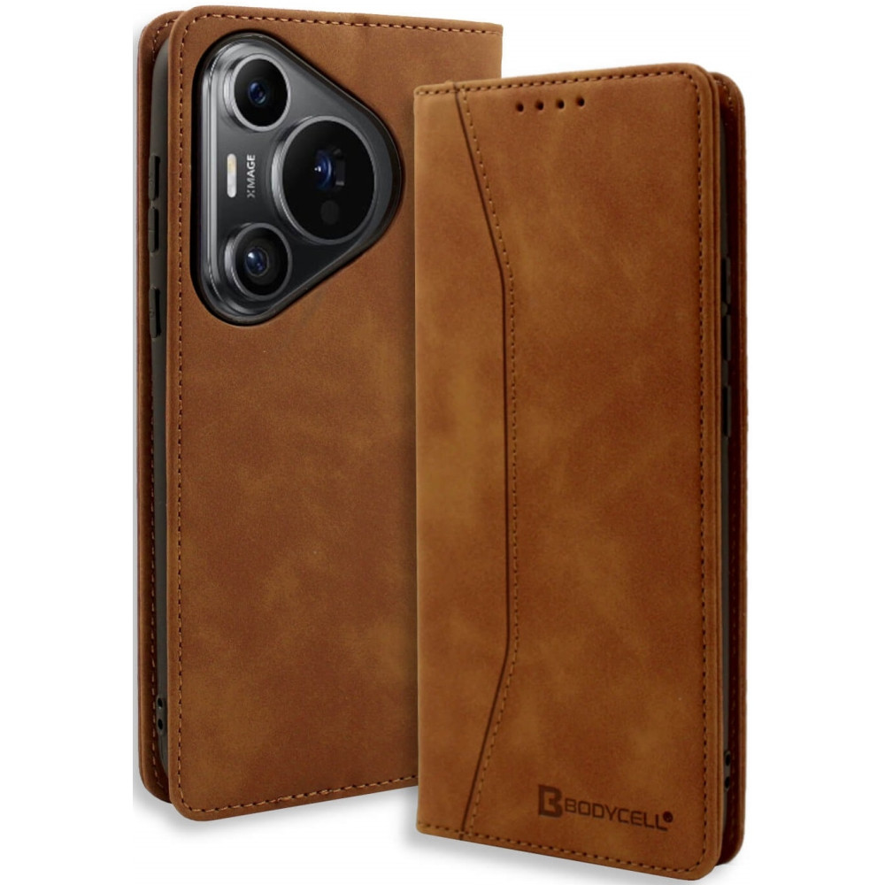 Θήκη Πορτοφόλι - Huawei Pura 70 Pro / Pura 70 Pro Plus - Bodycell Book Case - Brown (5206015075148)