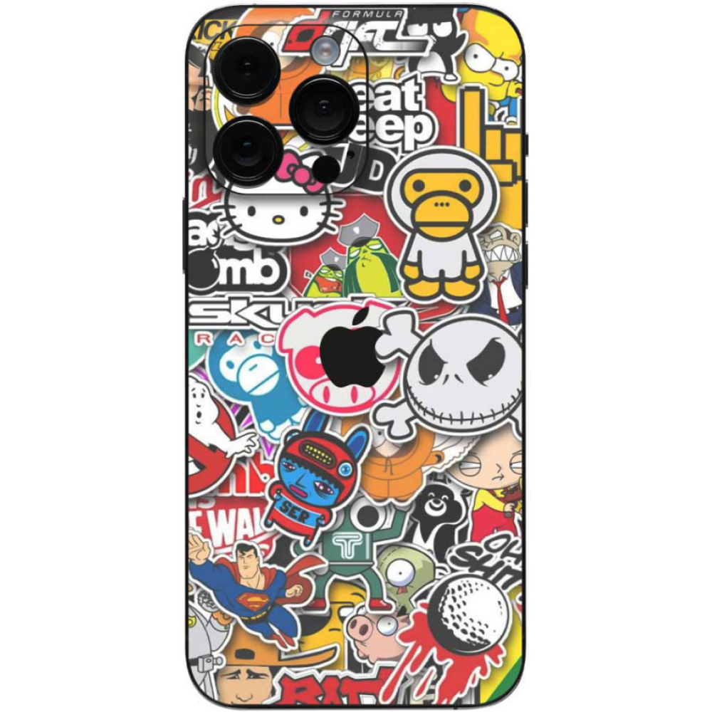 Αυτοκόλλητο Skin Προστασίας Πλάτης - Apple iPhone 15 Pro Max - Gams Premium Vinyl Skin Back Plate - Stickerbomb (GAMS-VNL-SKIN-SKB-001-074)