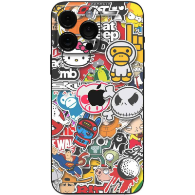 Αυτοκόλλητο Skin Προστασίας Πλάτης - Apple iPhone 15 Pro Max - Gams Premium Vinyl Skin Back Plate - Stickerbomb (GAMS-VNL-SKIN-SKB-001-074)
