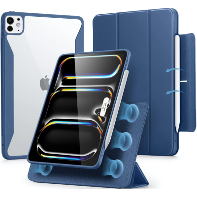 Μαγνητική Θήκη με Υποδοχή Apple Pencil - Apple iPad Pro 11" 2025 / 2024 - ESR Rebound Hybrid 360 - Navy Blue (4894240191378)